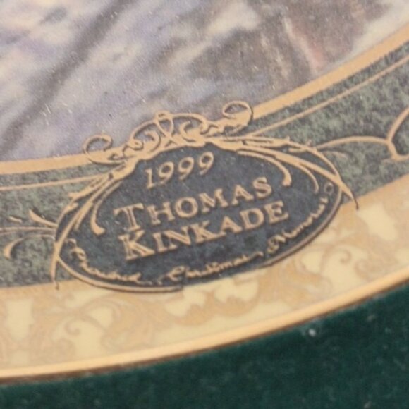 Thomas Kinkade "A Holiday Gathering"  Plate With COA & Box Vintage 1999 limited - Picture 7 of 11